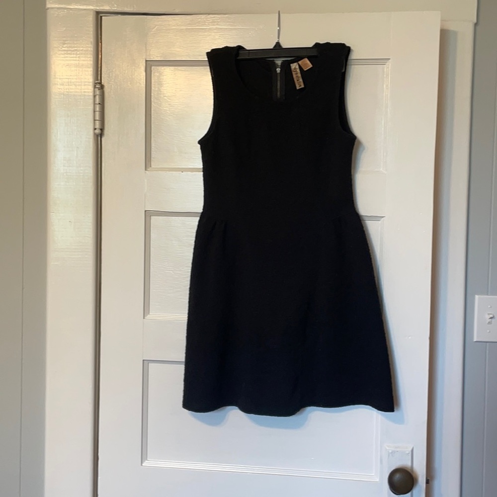 Black textured skater style dress